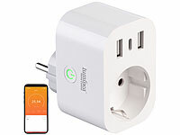 Luminea Home Control Funksteckdose, WLAN-Steckdosen Schalter