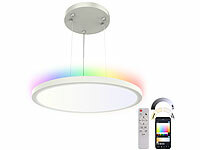 Luminea Home Control Hängeleuchte, LED Deckenlampe mit RGB-Backlight