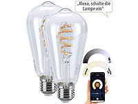 Luminea Home Control Alexa-LED-Lampen, WLAN-LED-Birnen