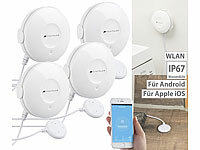 VisorTech 4er-Set WLAN-Wassermelder, externer Sensor, App; Kohlenmonoxidmelder Kohlenmonoxidmelder Kohlenmonoxidmelder 