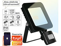 ; Wetterfeste WLAN-Fluter mit RGB-CCT-LEDs, App-Steuerung 