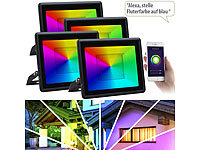; WLAN-Gartenstrahler mit RGB-CCT-LEDs, App- & Sprachsteuerung, 230 V 