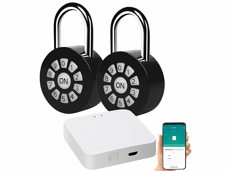 ; Mini-Schlüssel-Safe mit Bluetooth und App, Vorhängeschlösser mit Zahlencode und App 