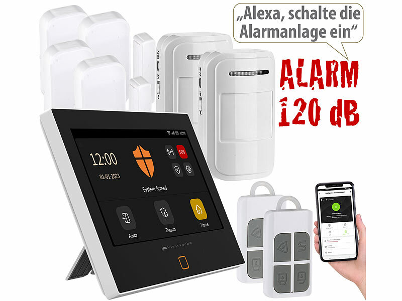 VisorTech 10-teiliges WLAN/4G-Alarmanlage-Set mit 2