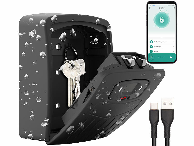 ; Mini-Schlüssel-Safe mit Bluetooth und App Mini-Schlüssel-Safe mit Bluetooth und App Mini-Schlüssel-Safe mit Bluetooth und App 