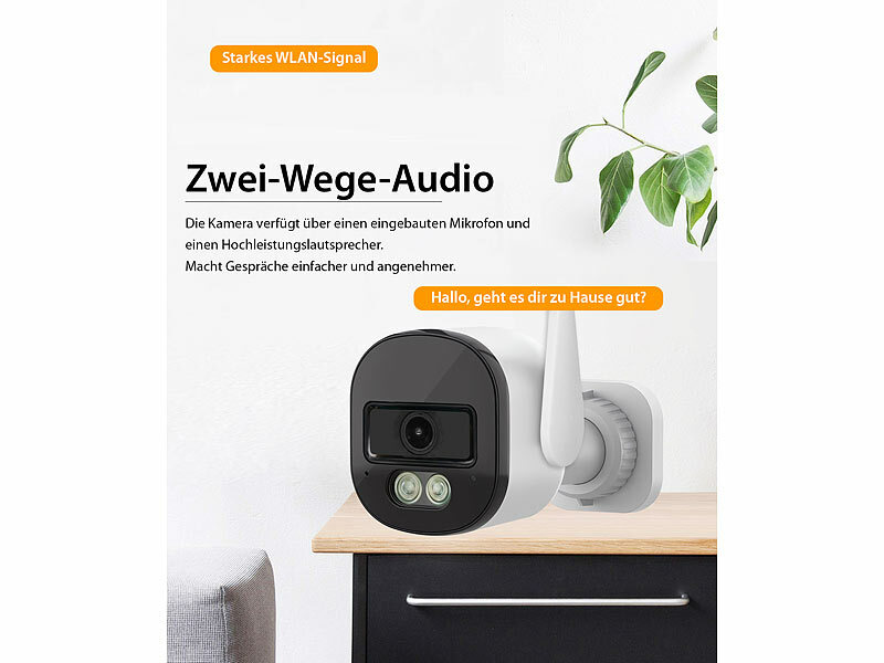 ; Netzwerk-Überwachungssysteme mit Rekorder, Kamera, Personenerkennung und App 