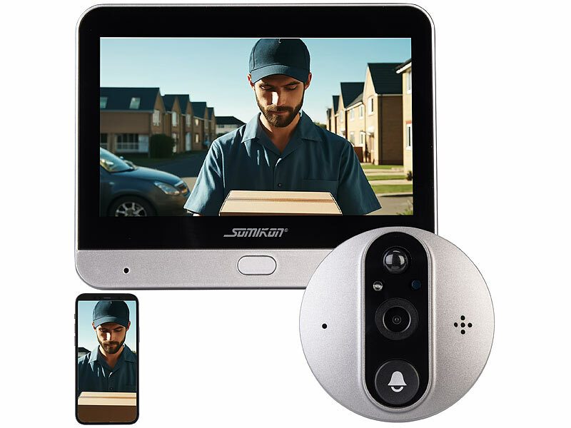 ; Video-Türsprechanlagen, WLAN-Video-Türklingeln mit App-Kontrolle und Nachtsicht Video-Türsprechanlagen, WLAN-Video-Türklingeln mit App-Kontrolle und Nachtsicht Video-Türsprechanlagen, WLAN-Video-Türklingeln mit App-Kontrolle und Nachtsicht 