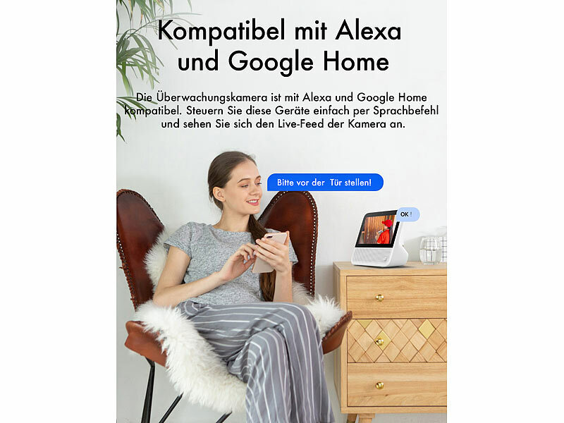 ; WLAN-IP-Überwachungskameras mit Nachtsicht, Hochauflösende Pan-Tilt-WLAN-Überwachungskameras mit SolarpanelWLAN-IP-Nachtsicht-Überwachungskameras & Babyphones 