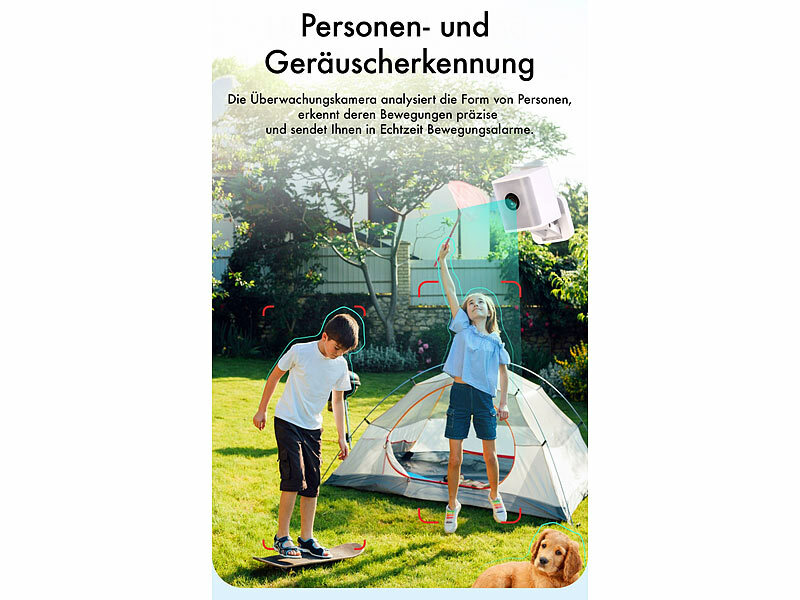 ; WLAN-IP-Überwachungskameras mit Nachtsicht, Hochauflösende Pan-Tilt-WLAN-Überwachungskameras mit SolarpanelWLAN-IP-Nachtsicht-Überwachungskameras & Babyphones 