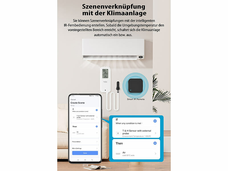 ; WLAN-Temperatur- & Luftfeuchtigkeits-Sensoren mit App-Auswertungen WLAN-Temperatur- & Luftfeuchtigkeits-Sensoren mit App-Auswertungen WLAN-Temperatur- & Luftfeuchtigkeits-Sensoren mit App-Auswertungen 