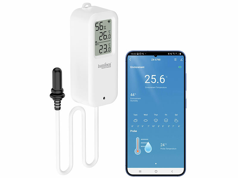 ; WLAN-Temperatur- & Luftfeuchtigkeits-Sensoren mit App-Auswertungen WLAN-Temperatur- & Luftfeuchtigkeits-Sensoren mit App-Auswertungen WLAN-Temperatur- & Luftfeuchtigkeits-Sensoren mit App-Auswertungen 