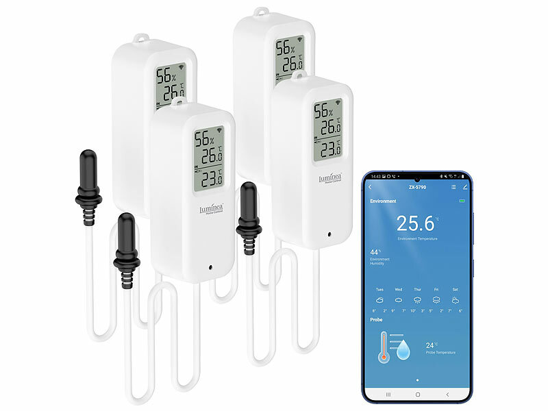 ; WLAN-Temperatur- & Luftfeuchtigkeits-Sensoren mit App-Auswertungen WLAN-Temperatur- & Luftfeuchtigkeits-Sensoren mit App-Auswertungen WLAN-Temperatur- & Luftfeuchtigkeits-Sensoren mit App-Auswertungen 