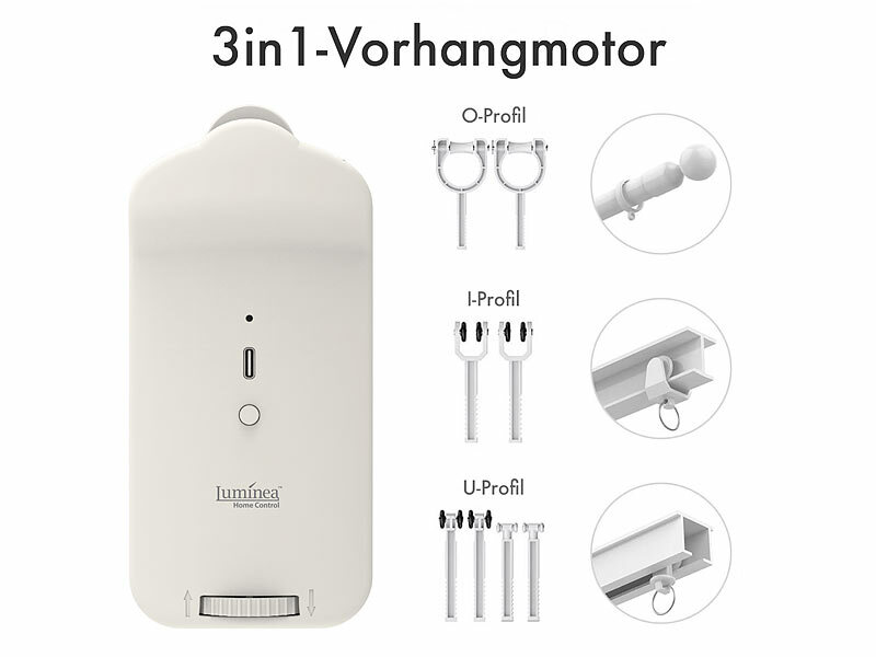 ; Smarte 3in1-Universal-Vorhangmotoren mit App, Timer- und Sensor-Steuerung Smarte 3in1-Universal-Vorhangmotoren mit App, Timer- und Sensor-Steuerung Smarte 3in1-Universal-Vorhangmotoren mit App, Timer- und Sensor-Steuerung