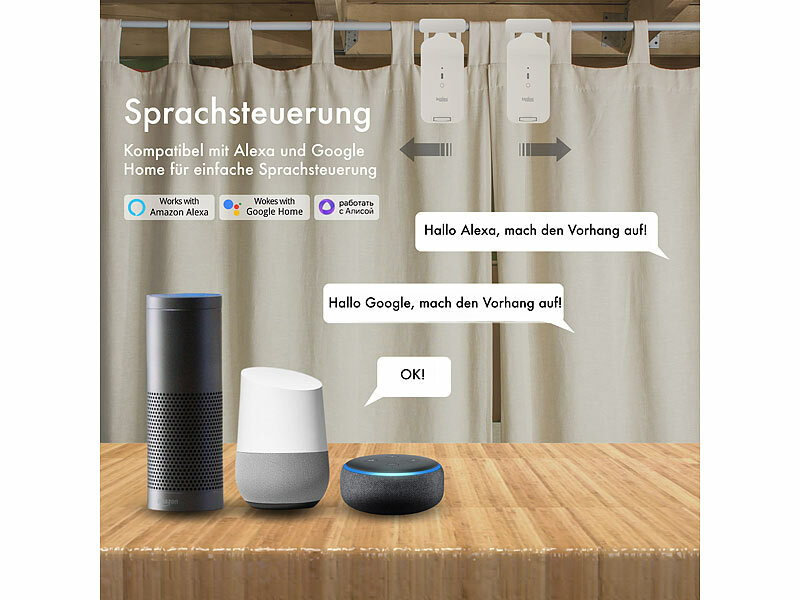 ; Smarte 3in1-Universal-Vorhangmotoren mit App, Timer- und Sensor-Steuerung Smarte 3in1-Universal-Vorhangmotoren mit App, Timer- und Sensor-Steuerung Smarte 3in1-Universal-Vorhangmotoren mit App, Timer- und Sensor-Steuerung