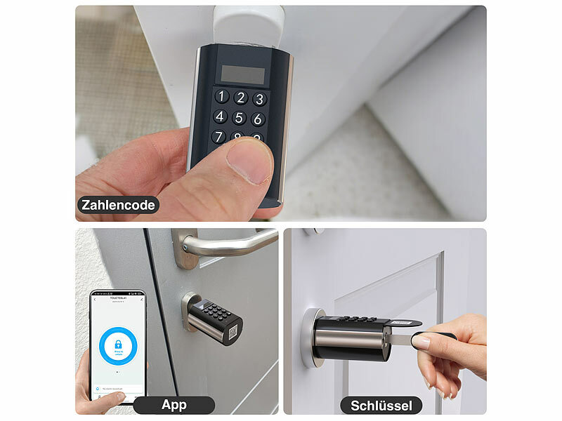; Tür-Schließzylinder mit Apps, Transponder-Schlüsseln & Zahlen-Codes Tür-Schließzylinder mit Apps, Transponder-Schlüsseln & Zahlen-Codes Tür-Schließzylinder mit Apps, Transponder-Schlüsseln & Zahlen-Codes 