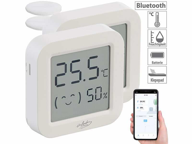 PEARL Innenthermometer: Digitales Thermometer/Hygrometer mit