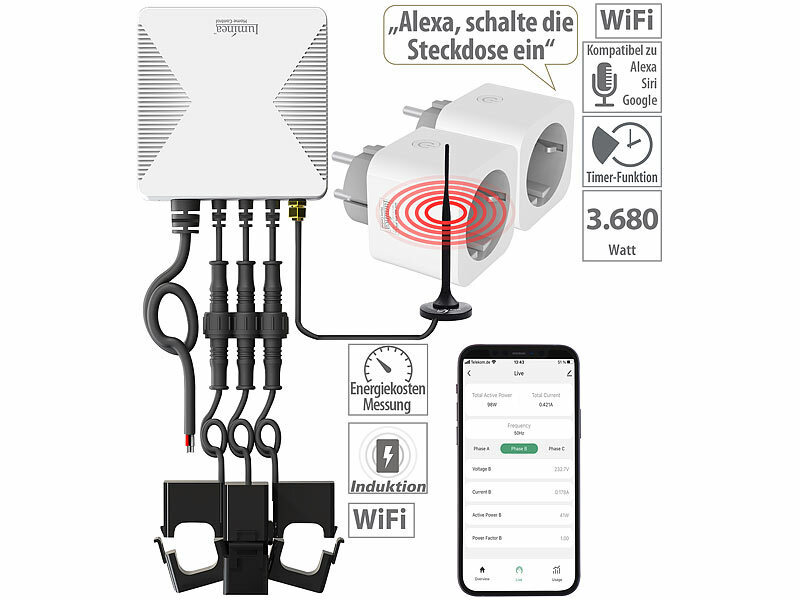 ; WLAN-Steckdosen mit Stromkosten-Messfunktion 