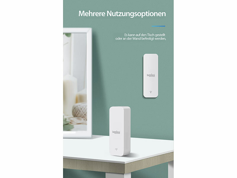 ; WLAN-Temperatur- & Luftfeuchtigkeits-Sensoren mit App-Auswertungen WLAN-Temperatur- & Luftfeuchtigkeits-Sensoren mit App-Auswertungen WLAN-Temperatur- & Luftfeuchtigkeits-Sensoren mit App-Auswertungen 