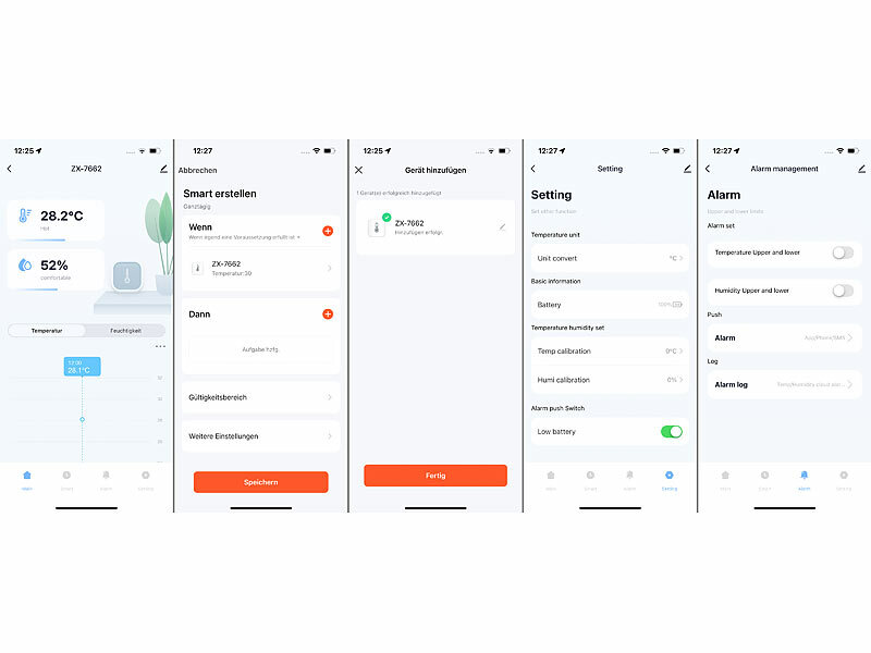 ; WLAN-Temperatur- & Luftfeuchtigkeits-Sensoren mit App-Auswertungen WLAN-Temperatur- & Luftfeuchtigkeits-Sensoren mit App-Auswertungen WLAN-Temperatur- & Luftfeuchtigkeits-Sensoren mit App-Auswertungen 