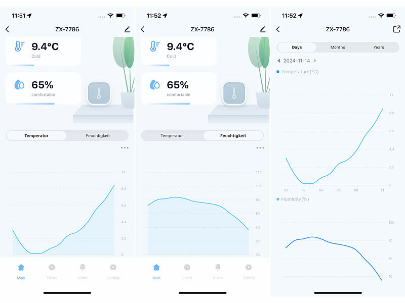 ; WLAN-Temperatur- & Luftfeuchtigkeits-Sensoren mit App-Auswertungen WLAN-Temperatur- & Luftfeuchtigkeits-Sensoren mit App-Auswertungen WLAN-Temperatur- & Luftfeuchtigkeits-Sensoren mit App-Auswertungen 