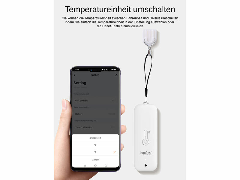 ; WLAN-Temperatur- & Luftfeuchtigkeits-Sensoren mit App-Auswertungen WLAN-Temperatur- & Luftfeuchtigkeits-Sensoren mit App-Auswertungen WLAN-Temperatur- & Luftfeuchtigkeits-Sensoren mit App-Auswertungen 