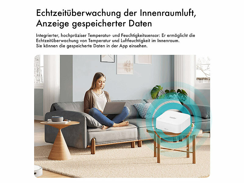 ; WLAN-Temperatur- & Luftfeuchtigkeits-Sensoren mit App-Auswertungen WLAN-Temperatur- & Luftfeuchtigkeits-Sensoren mit App-Auswertungen WLAN-Temperatur- & Luftfeuchtigkeits-Sensoren mit App-Auswertungen