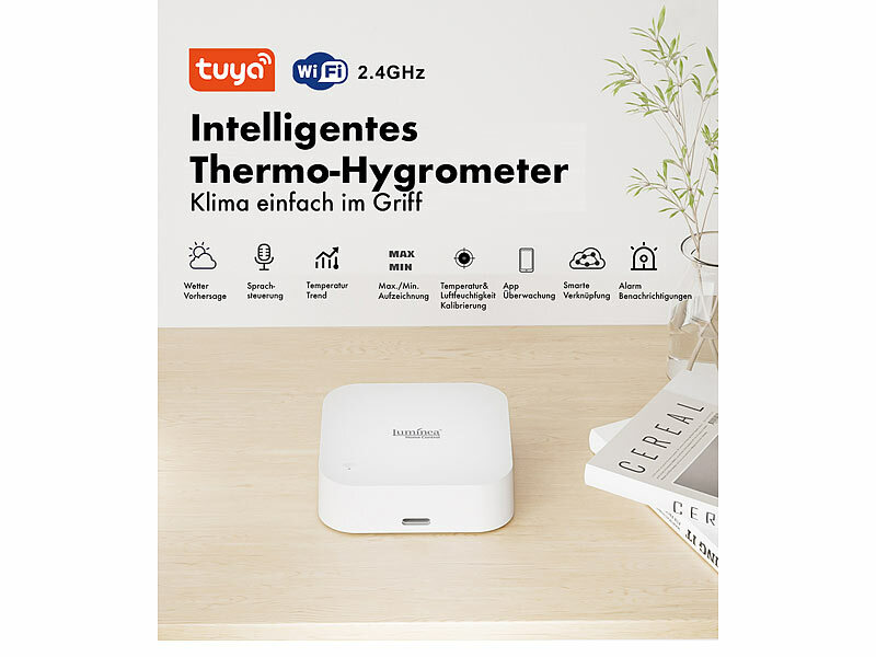 ; WLAN-Temperatur- & Luftfeuchtigkeits-Sensoren mit App-Auswertungen WLAN-Temperatur- & Luftfeuchtigkeits-Sensoren mit App-Auswertungen WLAN-Temperatur- & Luftfeuchtigkeits-Sensoren mit App-Auswertungen