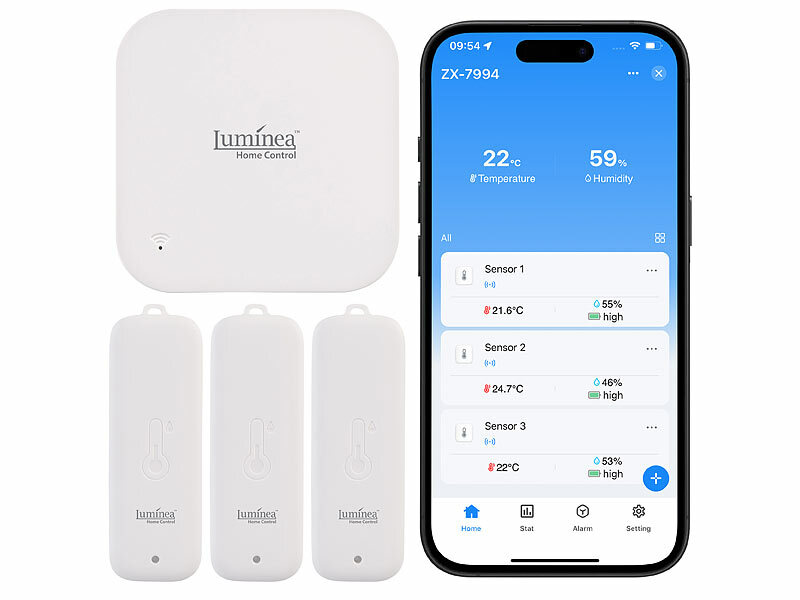 ; WLAN-Temperatur- & Luftfeuchtigkeits-Sensoren mit App-Auswertungen WLAN-Temperatur- & Luftfeuchtigkeits-Sensoren mit App-Auswertungen WLAN-Temperatur- & Luftfeuchtigkeits-Sensoren mit App-Auswertungen