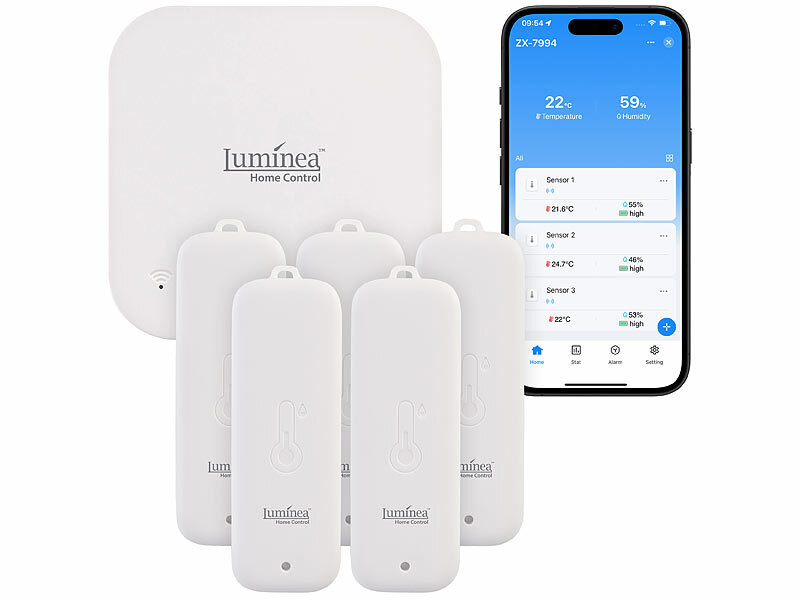 ; WLAN-Temperatur- & Luftfeuchtigkeits-Sensoren mit App-Auswertungen WLAN-Temperatur- & Luftfeuchtigkeits-Sensoren mit App-Auswertungen WLAN-Temperatur- & Luftfeuchtigkeits-Sensoren mit App-Auswertungen