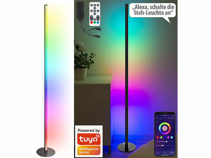 Luminea Home Control USB Lampe: Smarte WLAN-Stimmungsleuchte, RGB