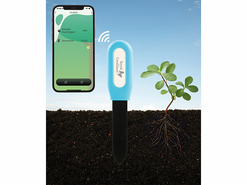 ; ZigBee-Boden-Temperatur- und Feuchtigkeits-Sensoren mit App, WLAN-Gateways mit Bluetooth 