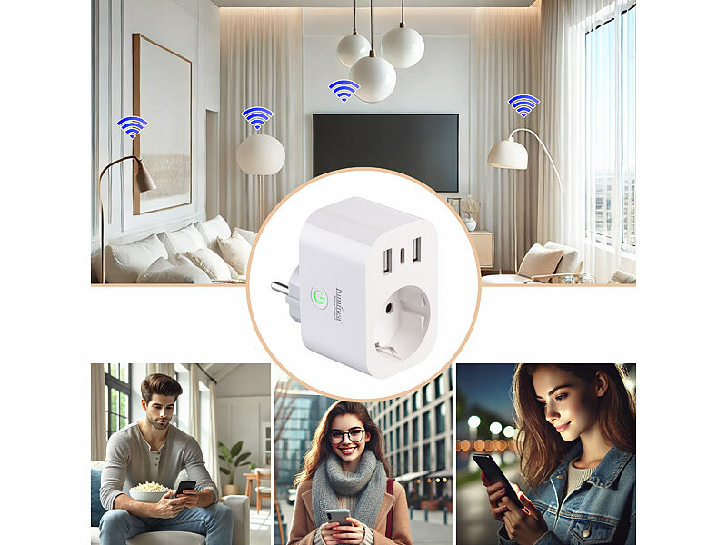 ; WLAN-Steckdosen mit Stromkosten-Messfunktion WLAN-Steckdosen mit Stromkosten-Messfunktion WLAN-Steckdosen mit Stromkosten-Messfunktion 