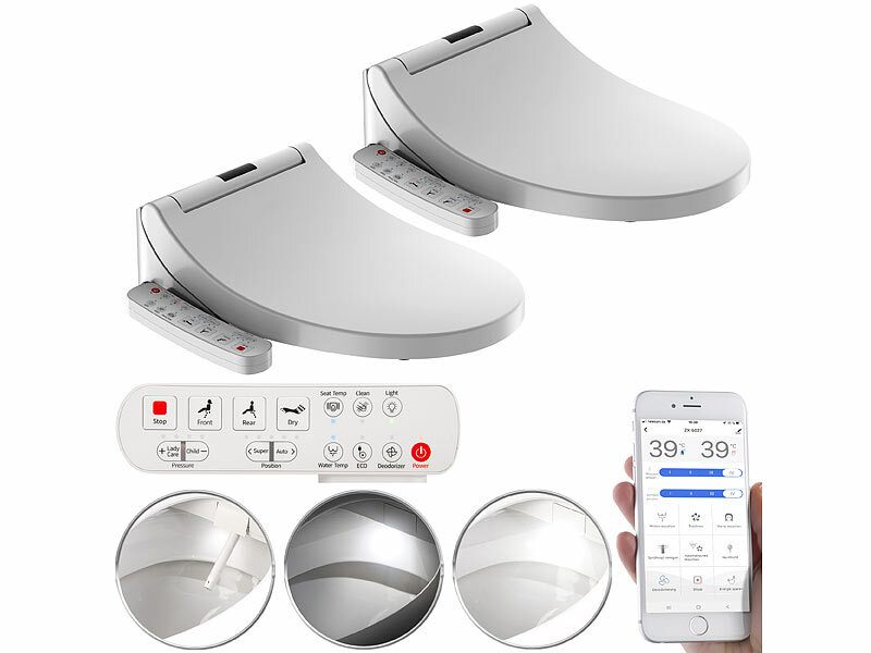 BadeStern 2er-Set smarte Dusch-WC-Aufsätze mit Föhn-Funktion